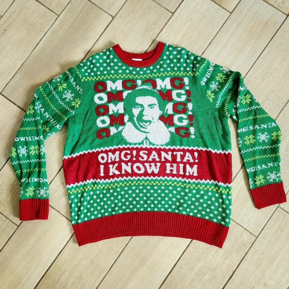 ELF "Santa! I Know Him!" Sweater - NEW Christmas ugly Sweater funny santa